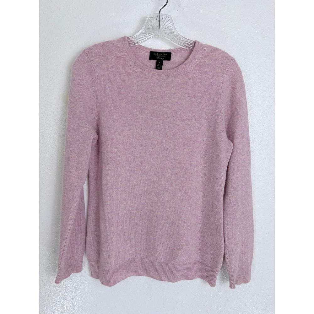 Charter Club Luxury 100% Cashmere Sweater Pink Lilac Crewneck M